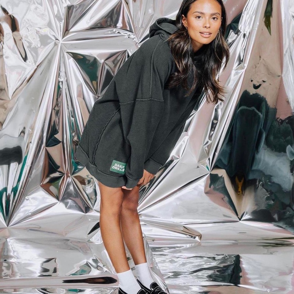 Daily Drills Hoodie Dress in Vintage Black